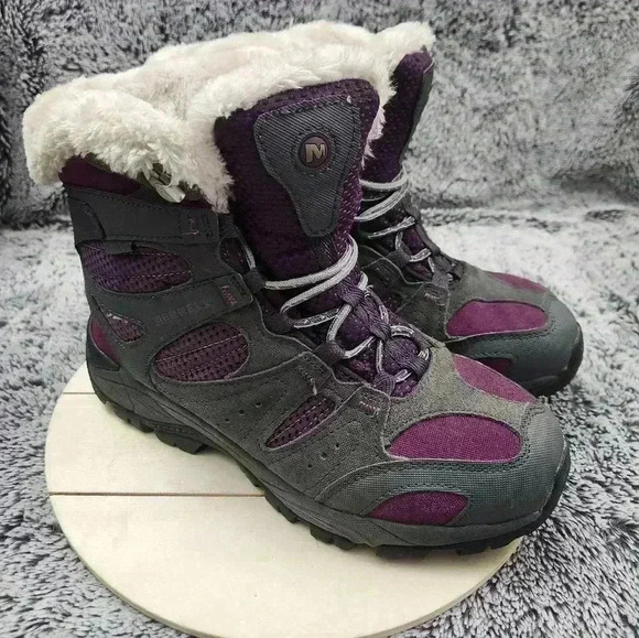 Merrell Shoes - Merrell Kiandra Waterproof Winter Boots Snow Shoes Womens Size 9 Purple Lace Up